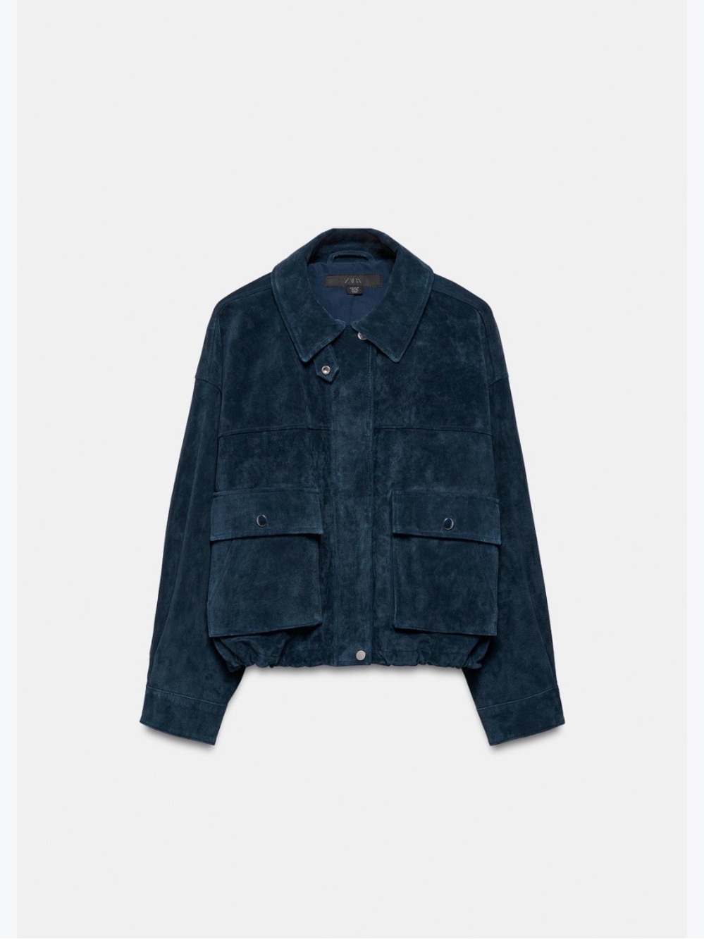 Zara Dark Blue Suede Utility Jacket